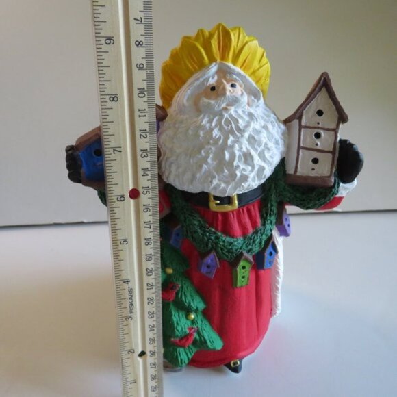 Santa Claus Sunflower Floral Birdhouses Cardinals Christmas Ceramic Hand painted - Picture 3 of 11